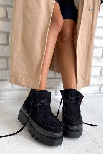 Shoebutik Μποτάκια Orlando Black Suede