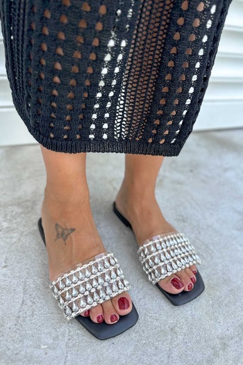 Shoebutik Μαύρες παντόφλες Kozzy