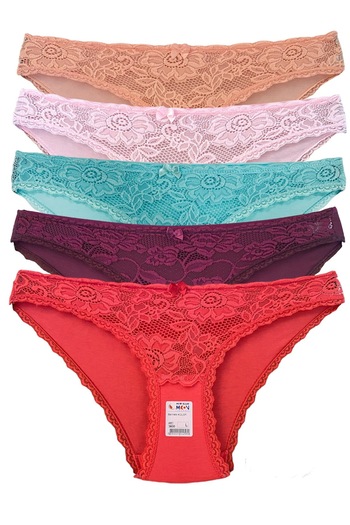 Miss Blue Moon Lace Front 5-Piece Panties 3600-1