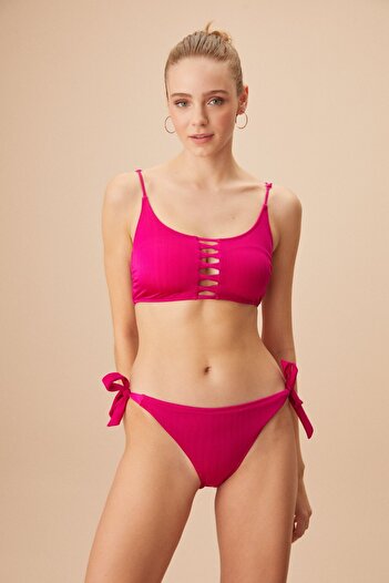 SUWEN Çapraz Texture Bralet Bikini Üst