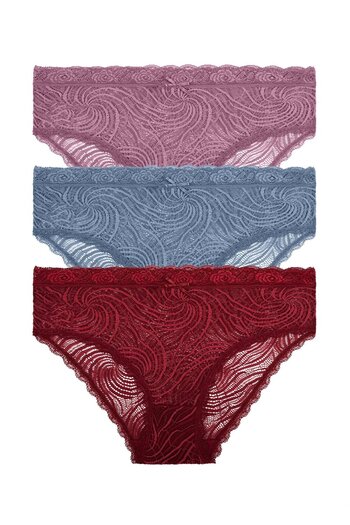 SUWEN 3 Piece Lace High Waist Slip Panties