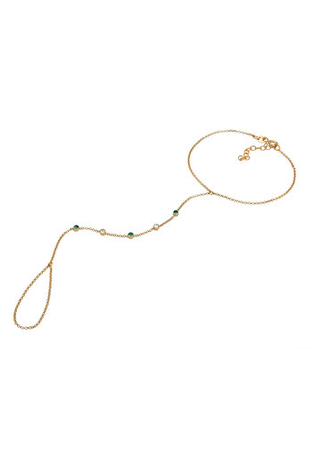 ELLI Bandă de braț Vergoldet din argint 925 și lanț de mână Handkette