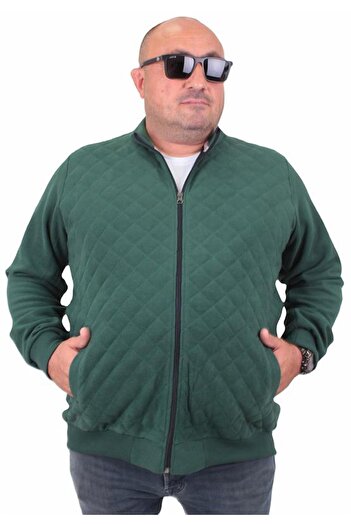 Starbattal Large Size Zippered Cardigan Diamond