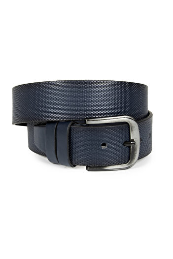DeepSEA Men's Navy Blue Dot Patterned Iron Buckle Men's Belt 2305574