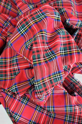 renkli sipariş Zefir Fabric Red Plaid