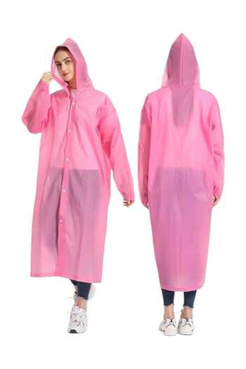 Tezzgelsin Women's Windproof Hooded Raincoat Eva Raincoat