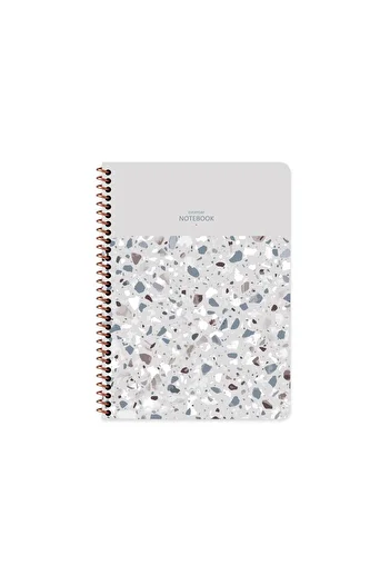 KESKİN COLOR STRIPED 16x22 CM 80 SHEETS PLASTIC COVER WIRE NOTEBOOK 60 GRAM WHITE PAGE TERAZZO