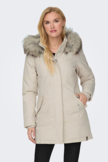 ONLY Regular Fit αποσπώμενο παλτό με κουκούλα 15300633