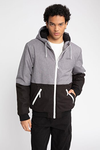 DeFacto Color Blocked Slim Fit Hooded Fleece Lined Coat - N4531Az23Au
