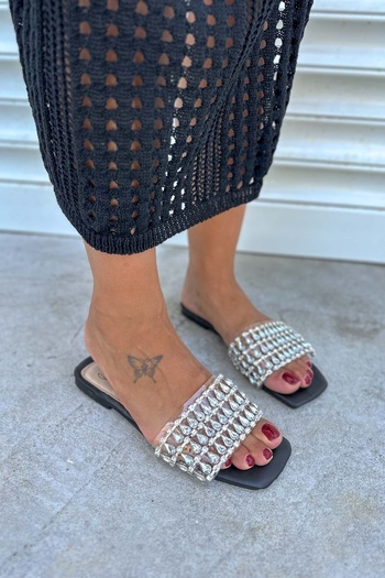 Shoebutik Μαύρες παντόφλες Kozzy