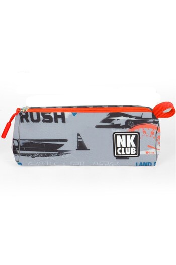 NK Gray Car Patterned Single Compartment Pen Holder Pencil Bag