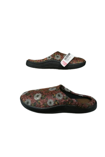 GEZER Women's Brown Floral Patterned Indoor Slippers