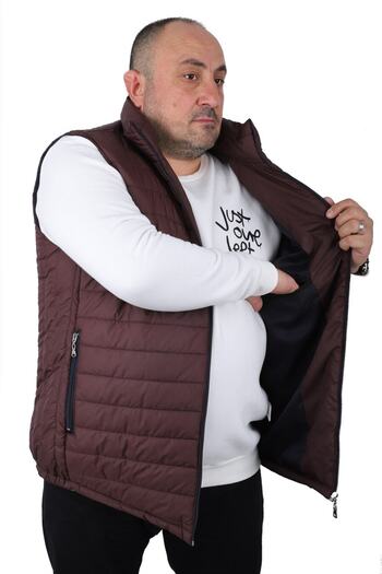 MocGrande Large Size Jessica Water Repellent Vest 22810 Claret Red