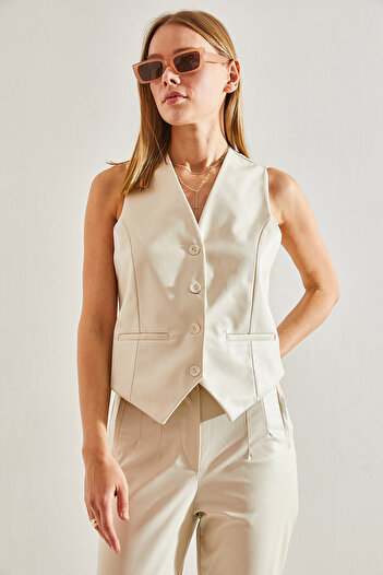 Bianco Lucci Women's Leather Vest