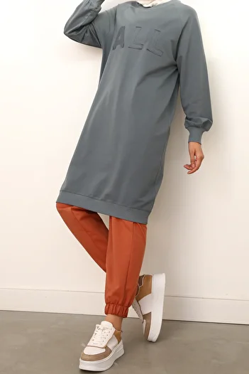 ALLDAY Light Smoked Ribbed All Embroidered Sweat Tunic