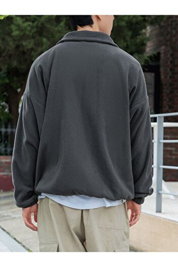 GENIUS STORE Erkek Polar Oversize Sweatshirt Polar Sweatshirt
