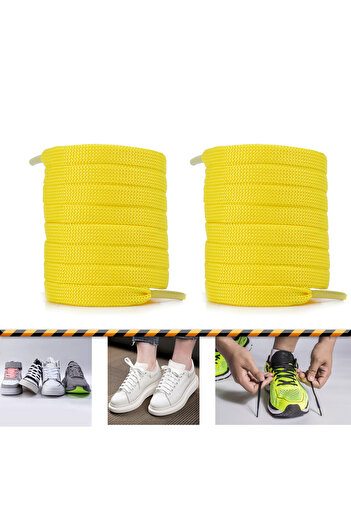 AiryFooT Ütülü Spor Ayakkabı Bağcığı Nike , Snekears , Adidas, Converse Ayakkabı Bağcığı 120 Cm ( Sarı )