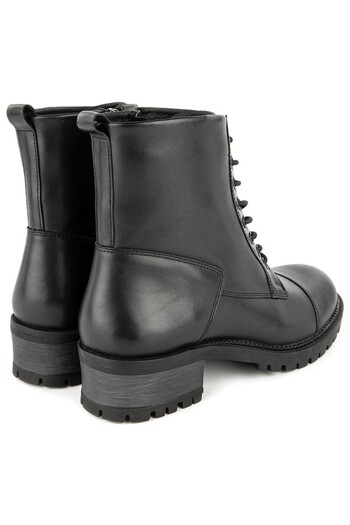 Muya Alpina 6 Point Lace and Zipper Genuine Leather Women's Boots
