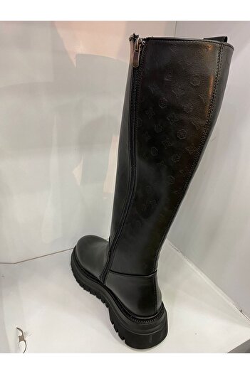 Pierre Cardin Black Leather Women's Boots Pc-52547