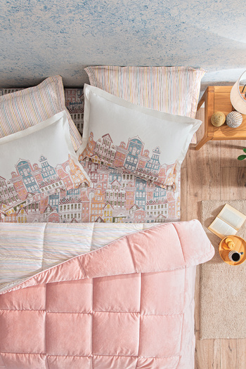 Puffy Panna Double Threefy Sleeping Set - Powder