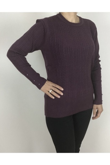 ECE GİYİM Bead Detailed and Thick Lycra Hair Braid Patterned Blouse