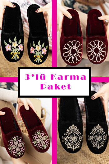 StWenn Pack of 3 - Home and Dowry Slippers, Winter Light Sole Noise-Proof Slippers