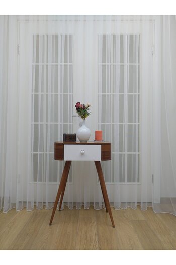 Esse Home Grek Tulle Curtain - Honeycomb Floor, 300x260cm, 1/2 Sparse Pleat, Esse16444