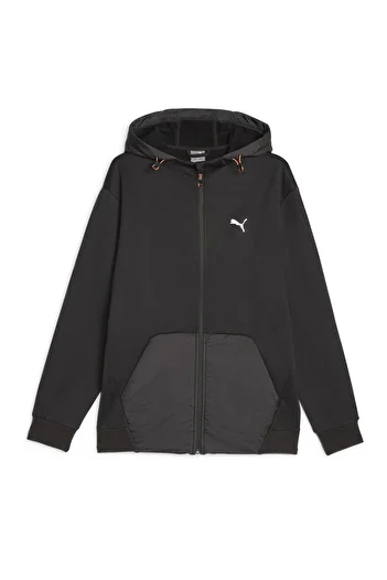 Puma 675897-01 Puma Open Road Full-Zip Hoodie Dk Alpine Snow Men's Jacket Black