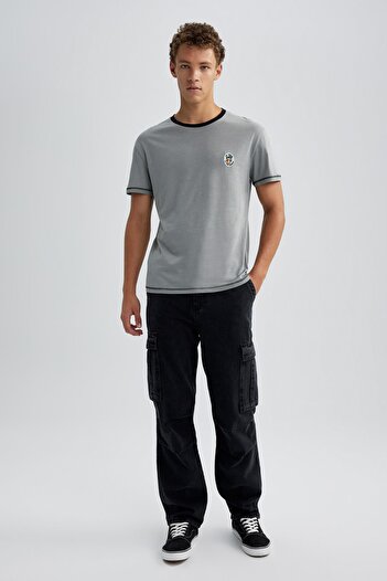 DeFacto Tričko Regular Fit Crew Neck s potištěným krátkým rukávem B3807ax23hs