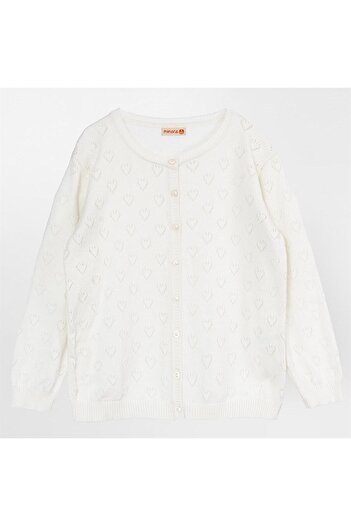 Minora Bone Knitwear Heart Openwork Cardigan