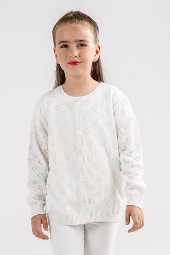 Minora Bone Knitwear Heart Openwork Cardigan