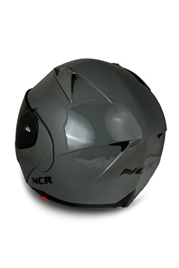 NCR Çene Açılır Koyu Nardo Kask Siyah Vizörlü Ece Belgeli