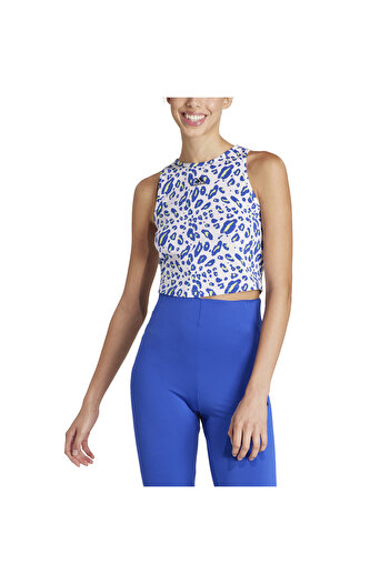 adidas Essentials Animal-Print Crop Tank Top - IR9311