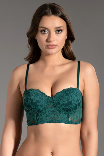 CANTERİDER Women's Green Supported B Cup Bustier Bra