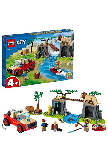 LEGO City Wild Animal Rescue Jeep 60301 Toy Construction Set with Cartoon Characters (157 Pieces)