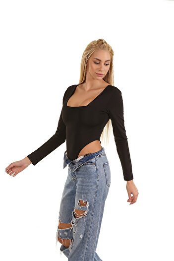 GRAB Black Long Sleeve Snap Body