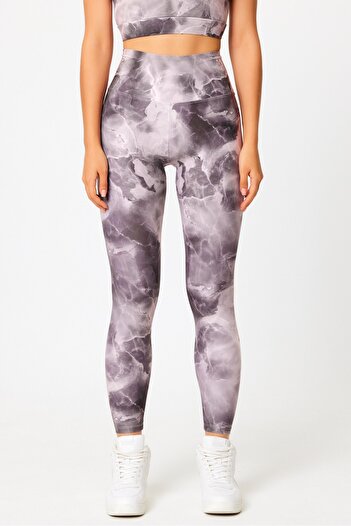 GRAB Marble Tie-Dye Pattern Sports Leggings