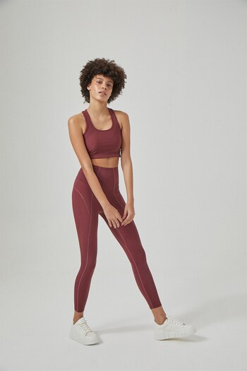 GRAB Claret Red Square Collar Sports Bra