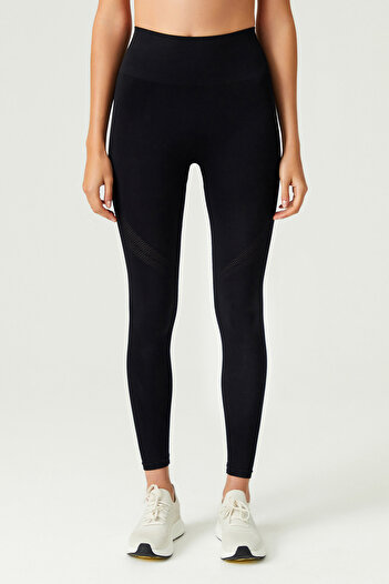 Los Ojos x Melodi Black High Waist Seamless Sports Tights Adorn