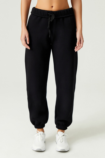 Los Ojos x Melodi Black Oversize/Wide Fit Cotton Thick Sweatpants Reversible