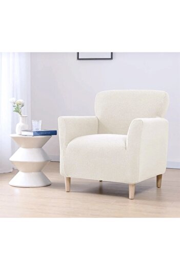 uzhanem Lycra Fabric - Square Patterned Armchair Single Sofa Cover