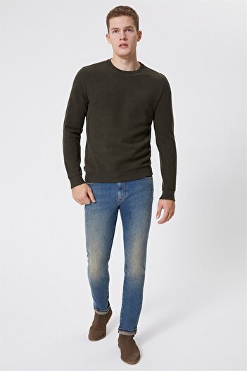 Lee Cooper Newdwade Ανδρικό φούτερ με λαιμόκοψη Χακί
