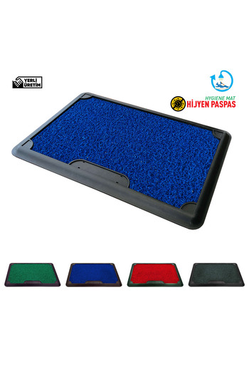 OLUNCA Pool Curly Door Front Hygiene Mat 45X70 cm - Blue