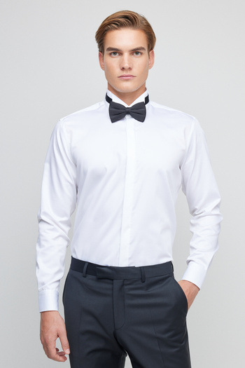 BROOKS BROTHERS Men's White 100% Cotton Slim Fit Ankle Collar Shirt