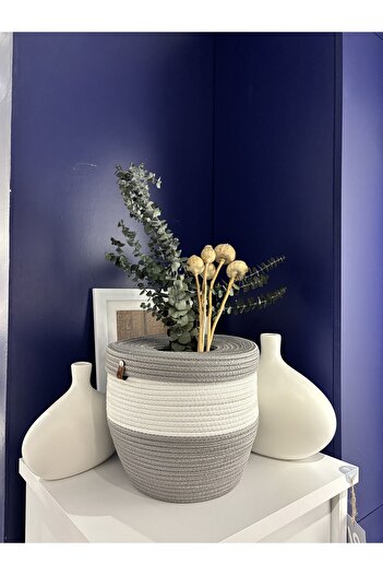 MaVaux COPY - Patrick Jute Straw Look Trash Can, Decorative Basket, Paper Waste Basket