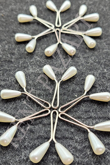 Kent Pazarı Scarf Shawl Clips 12 Pieces - White -