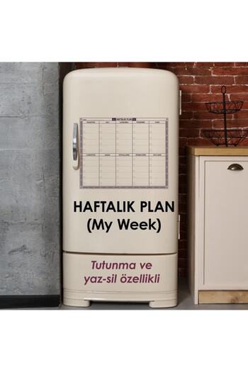 Adil Baba Manyetik Yapıştırıcı Gerektirmeyen Haftalık Planlayıcı My Week 40x50cm