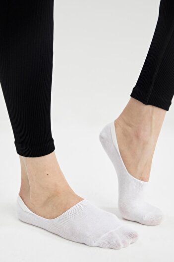 DeFacto Women's White 3-Piece Ballerina Socks T6919AZ21SP