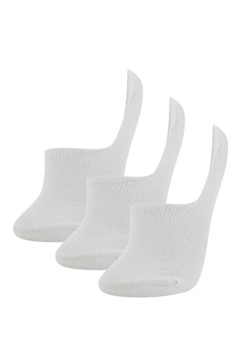 DeFacto Women's White 3-Piece Ballerina Socks T6919AZ21SP