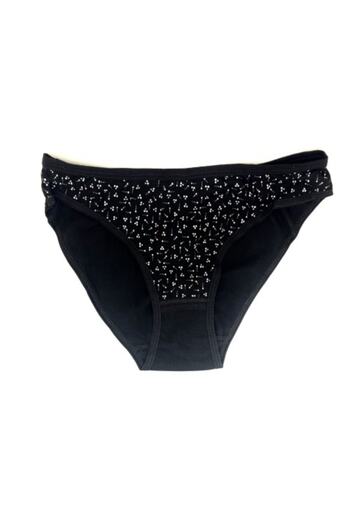 Tutku Women's Elastane String Strapped Black Undershirt 3-Pack & 3-Piece Patterned Bikini